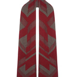 Geometric Lambswool Blanket Scarf Red