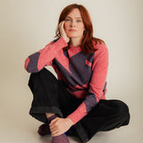Leyden Geometric Lambswool Sweater Pink