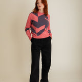 Leyden Geometric Lambswool Sweater Pink