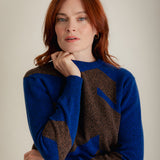 Leyden Geometric Lambswool Sweater Blue