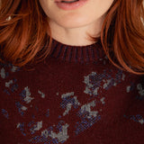 Lin Lambswool Jacquard Knitted Vest Burgundy