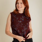 Lin Lambswool Jacquard Knitted Vest Burgundy