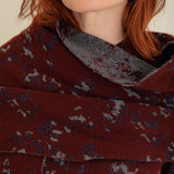 Lin Lambswool Jacquard Scarf Burgundy