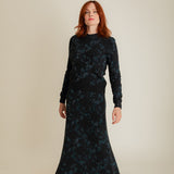 Lin Lambswool Jacquard Skirt Charcoal