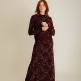 Lin Lambswool Jacquard Skirt Burgundy
