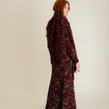Lin Lambswool Jacquard Scarf Burgundy