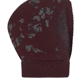 Lin Lambswool Jacquard Knitted Hood Burgundy