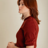 Quin Merino Wool Knitted T-shirt Red