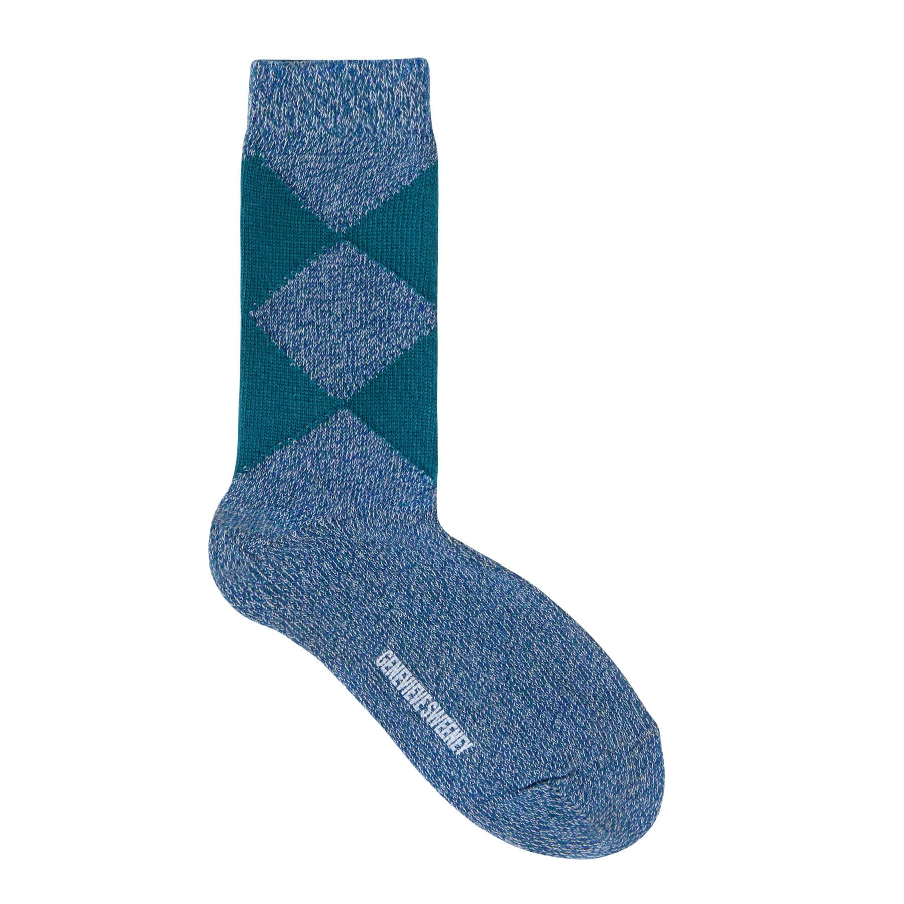 Samar Organic Cotton Argyle Sock Blue Marl Genevieve Sweeney