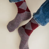 Samar Merino Argyle Sock Burgundy