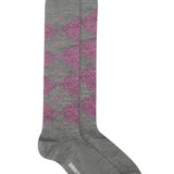 Saryl Merino Argyle Knee High Sock Light Grey