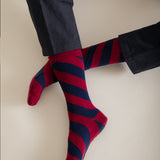 Serora Organic Cotton Stripe Socks Burgundy