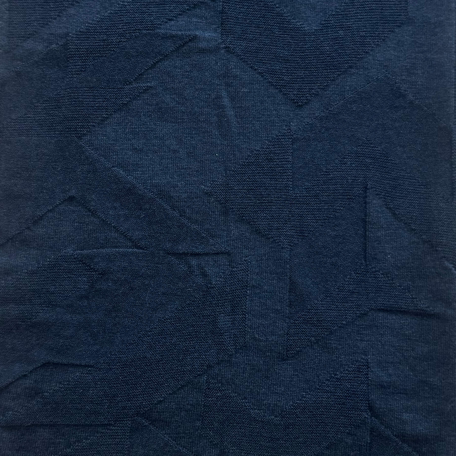 Textured Merino Wool Blanket Scarf Indigo Blue Genevieve Sweeney