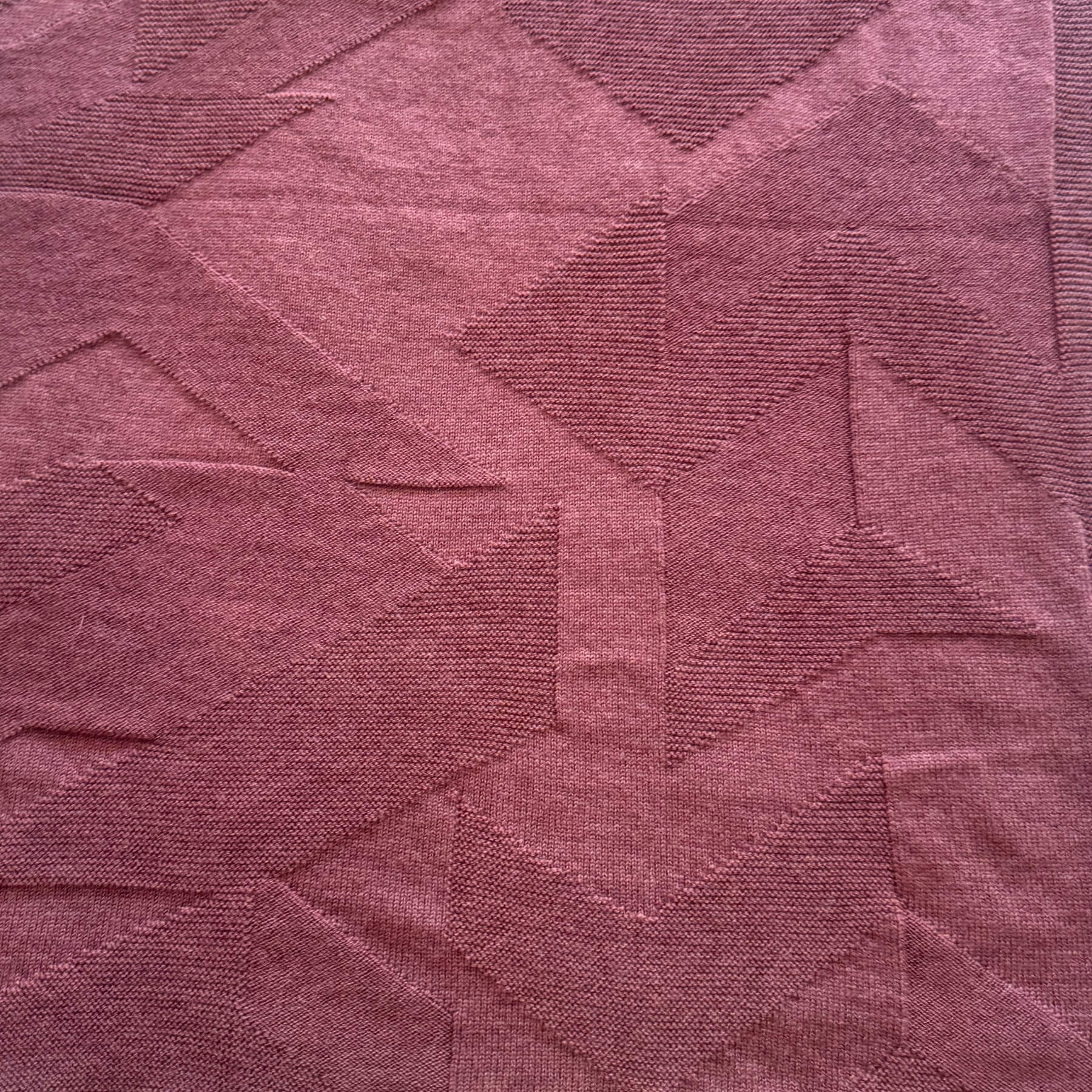 Textured Merino Wool Blanket Scarf Rose Pink Genevieve Sweeney