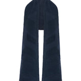Textured Merino Wool Blanket Scarf Indigo Blue