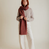 Textured Merino Wool Blanket Scarf Rose Pink
