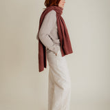 Textured Merino Wool Blanket Scarf Rose Pink