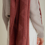 Textured Merino Wool Blanket Scarf Rose Pink