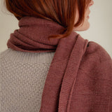 Textured Merino Wool Blanket Scarf Rose Pink