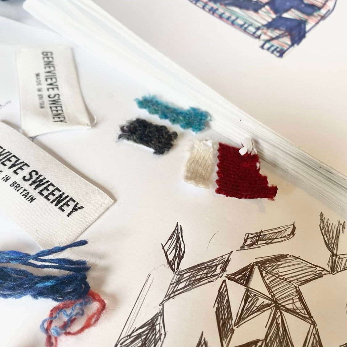 Colour swatches and geometric sketches
