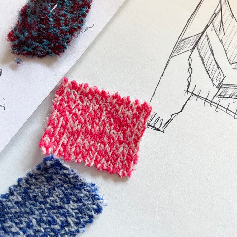 Leyden Geometric Sweater Sketch and Swatches