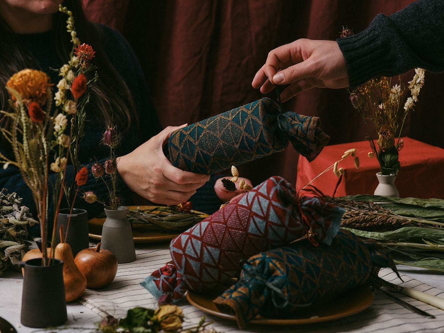 Reusable Knitted Christmas Crackers
