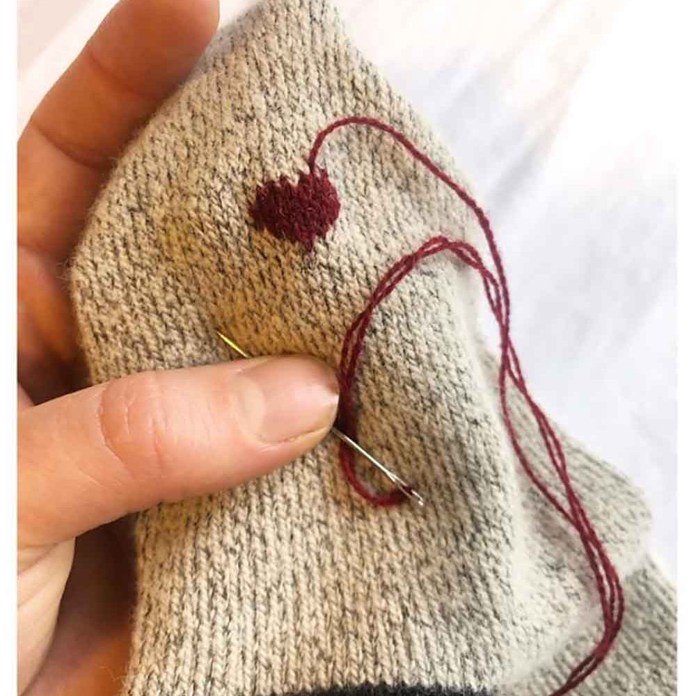 Alpaca Socks hand embroidered heart