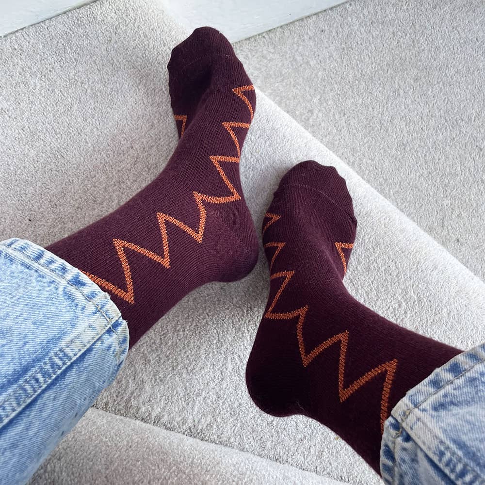 Sia Merino Wool Knee High Socks Burgundy