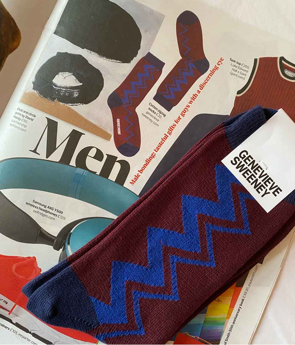 ZIG A ZAG AH | Statement Socks as seen in Observer Magazine & Elle De ...