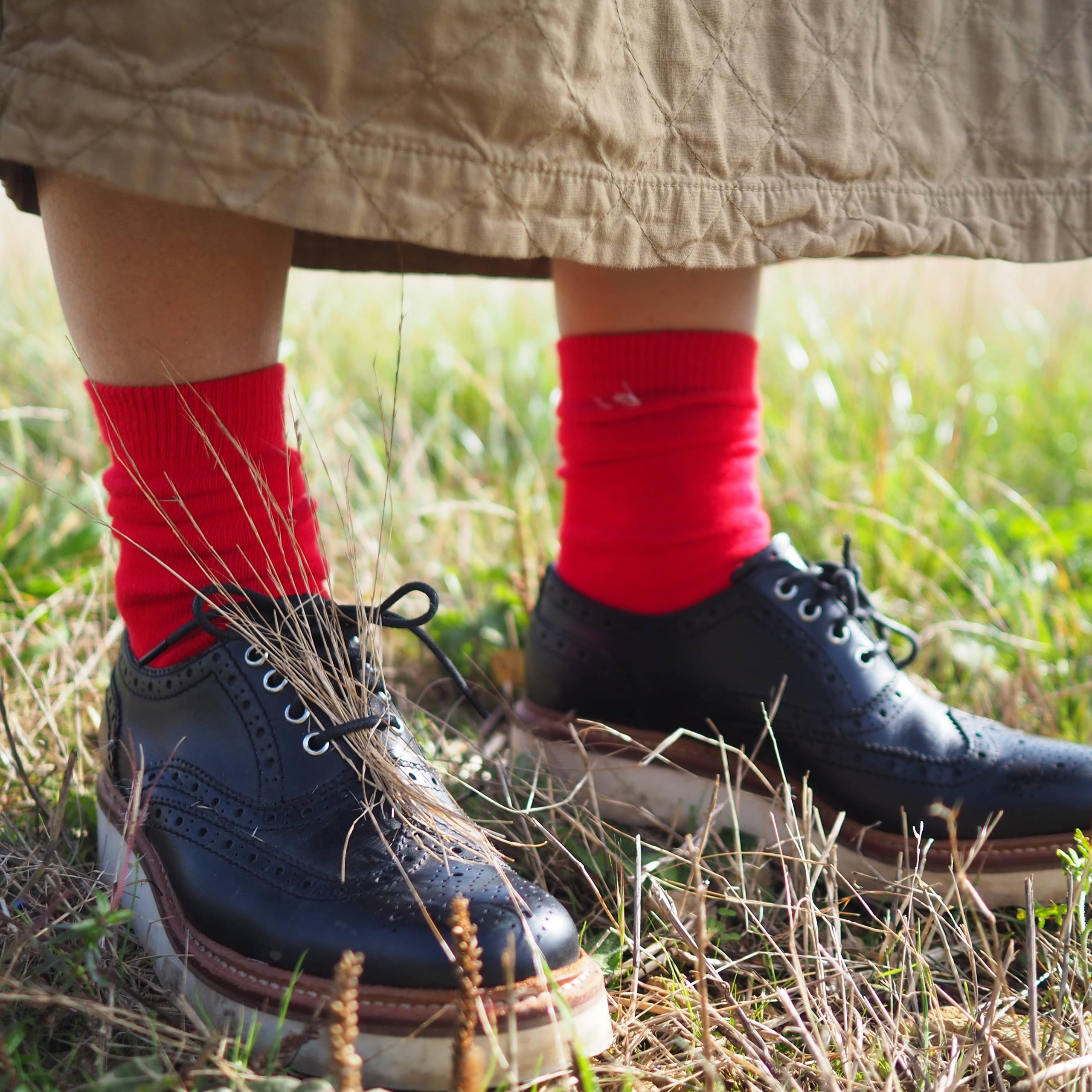 Cotton Socks Red Genevieve Sweeney