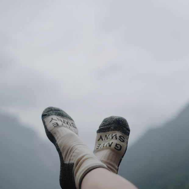 Genevieve Sweeney Walking Socks Merino wool ecru hiking