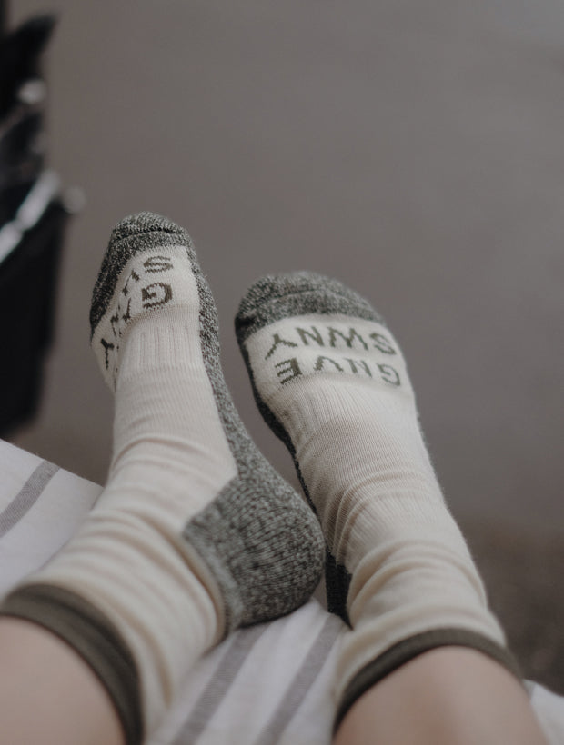 Genevieve Sweeney Walking Socks Merino wool ecru