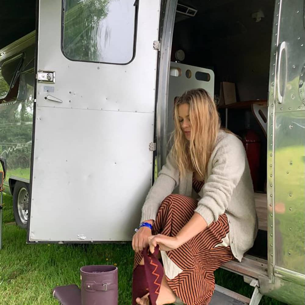 Knee high Sia ZigZag Socks with Wellies Glastonbury