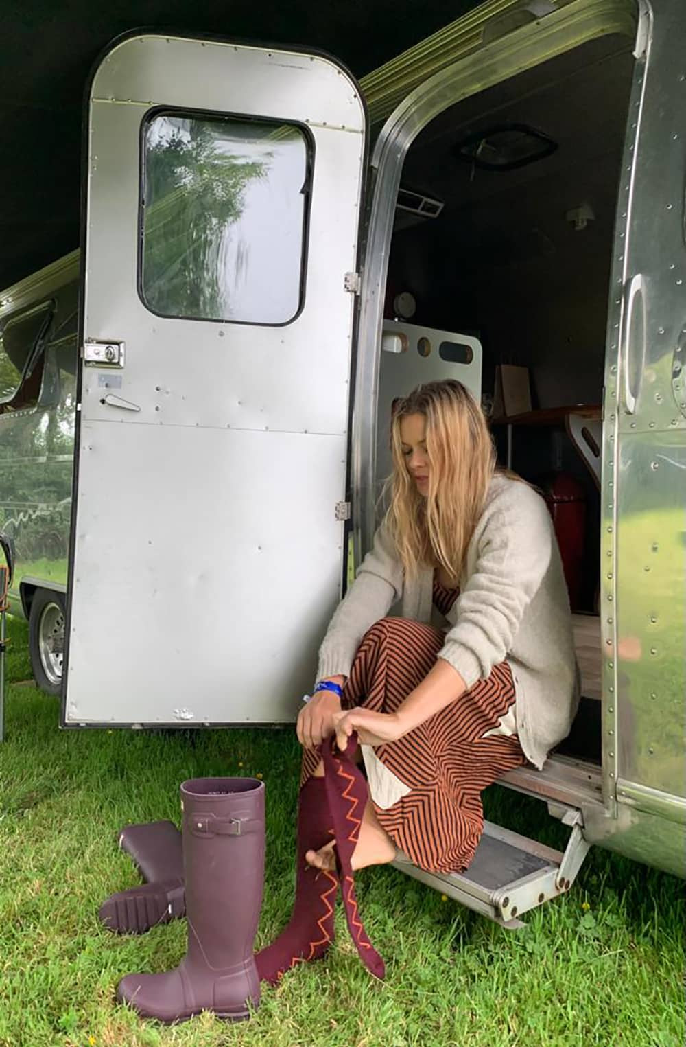 Knee high Sia ZigZag Socks with Wellies Glastonbury