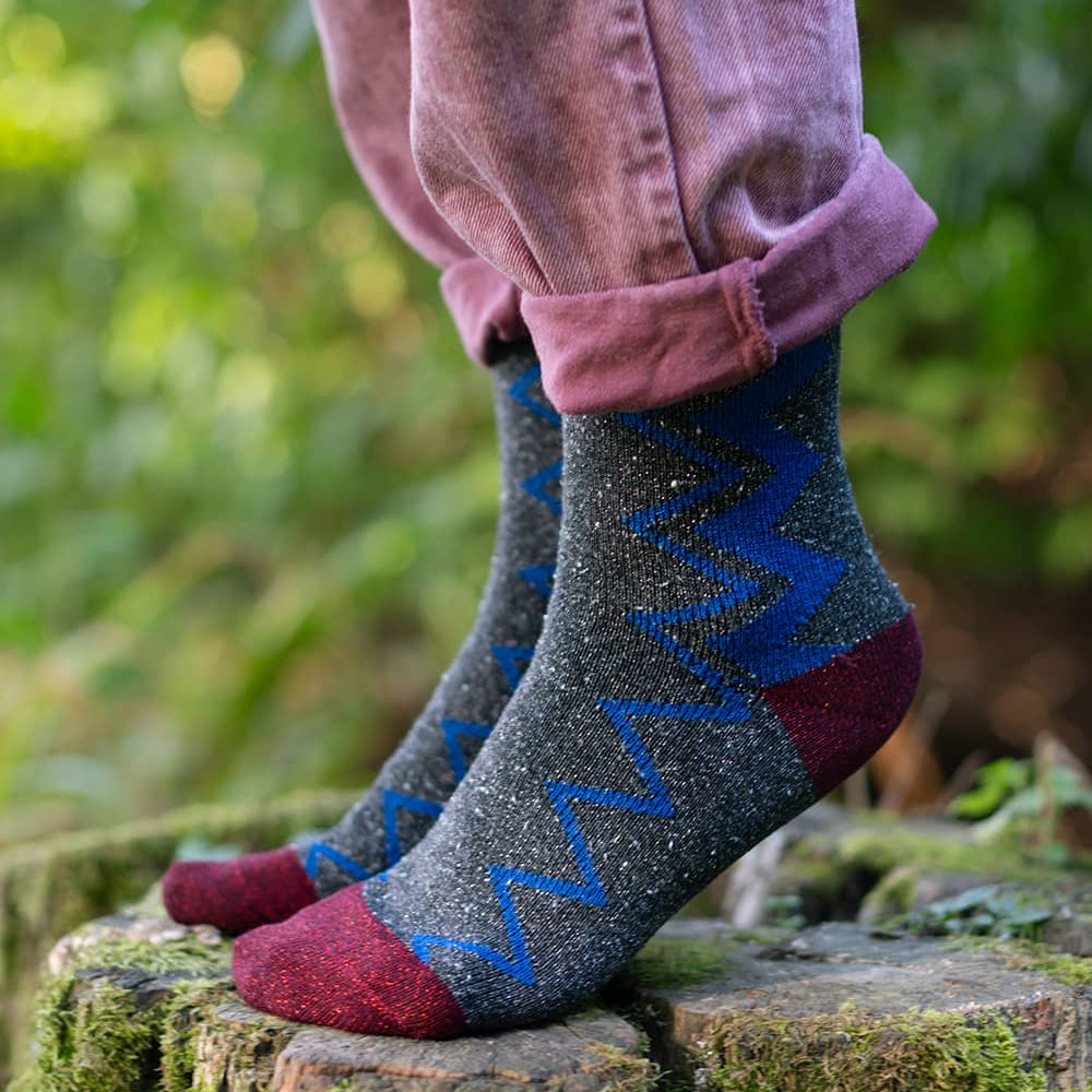 Sigi Sparkly Zigzag Socks Genevieve Sweeney