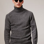 Aden Roll neck Lambswool Sweater Grey Genevieve Sweeney