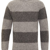Alford Brushed Wool Stripe Sweater Grey Melange Genevieve Sweeney