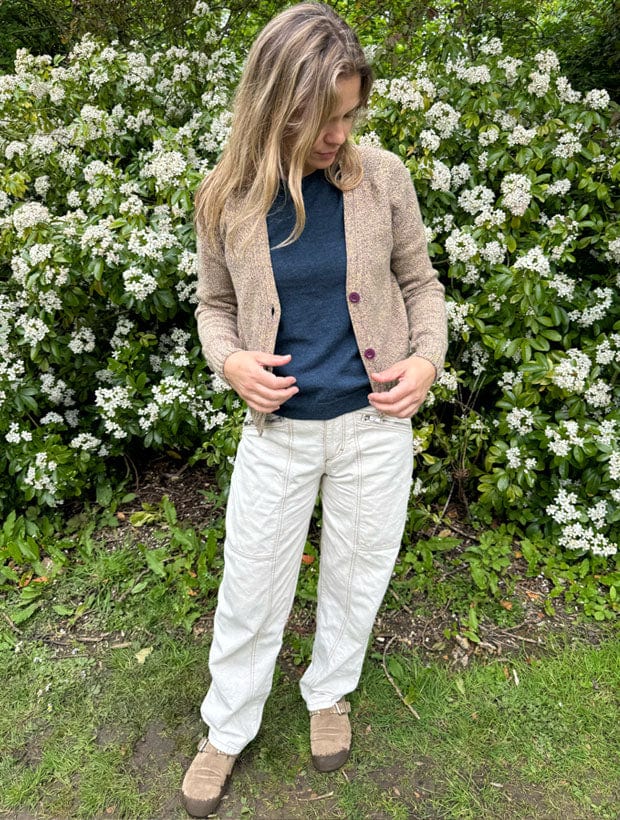 Alloa Cardigan Lambswool Lichen Genevieve Sweeney