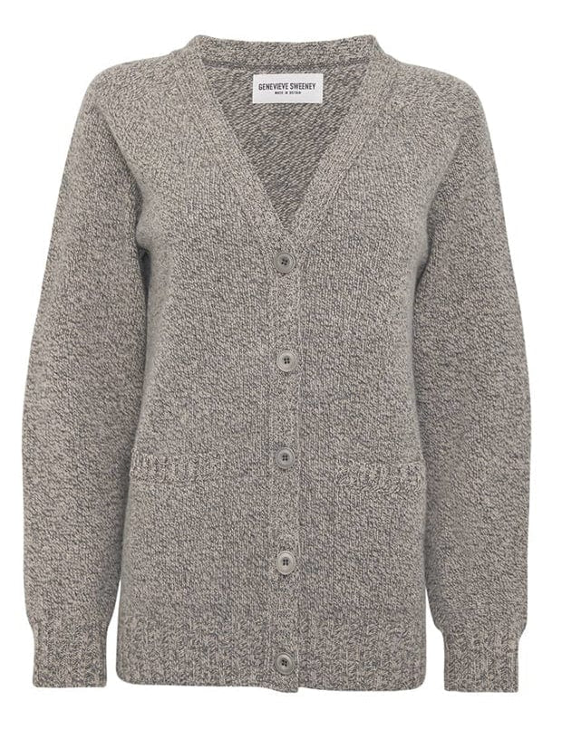 Alva Cardigan Lambswool Drift Grey Genevieve Sweeney