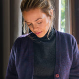 Alva Cardigan Lambswool Indigo Genevieve Sweeney