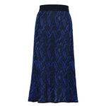 Aria Viscose Jacquard Skirt Navy Genevieve Sweeney