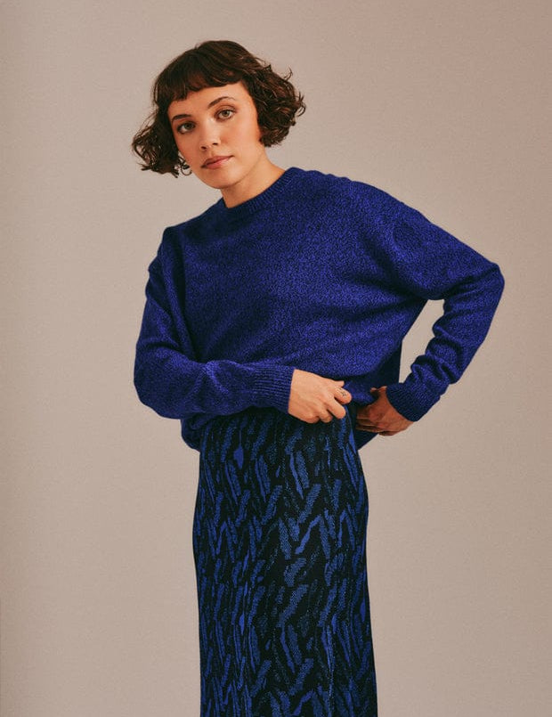 Ash Lambswool Sweater Blue Marl Genevieve Sweeney