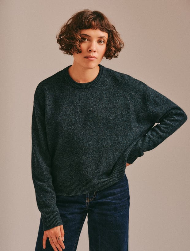 Ash Lambswool Sweater Charcoal Marl Genevieve Sweeney