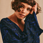 Aster Jacquard Knitted Dress Navy Genevieve Sweeney