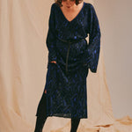 Aster Jacquard Knitted Dress Navy Genevieve Sweeney