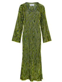 Aster Jacquard Knitted Dress Olive Genevieve Sweeney