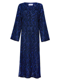 Aster Jacquard Knitted Dress Navy Genevieve Sweeney