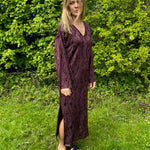 Aster Jacquard Knitted Kaftan Dress Burgundy Genevieve Sweeney