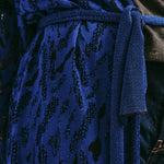 Aster Jacquard Lace Knitted Long Cardigan Blue Genevieve Sweeney