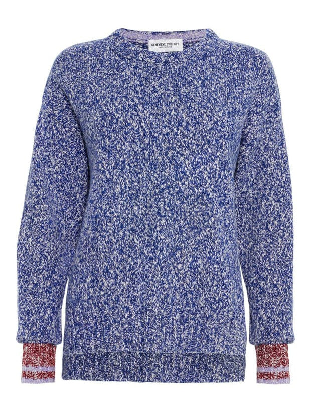 Brook Sweater Textured Lambswool Blue Genevieve Sweeney
